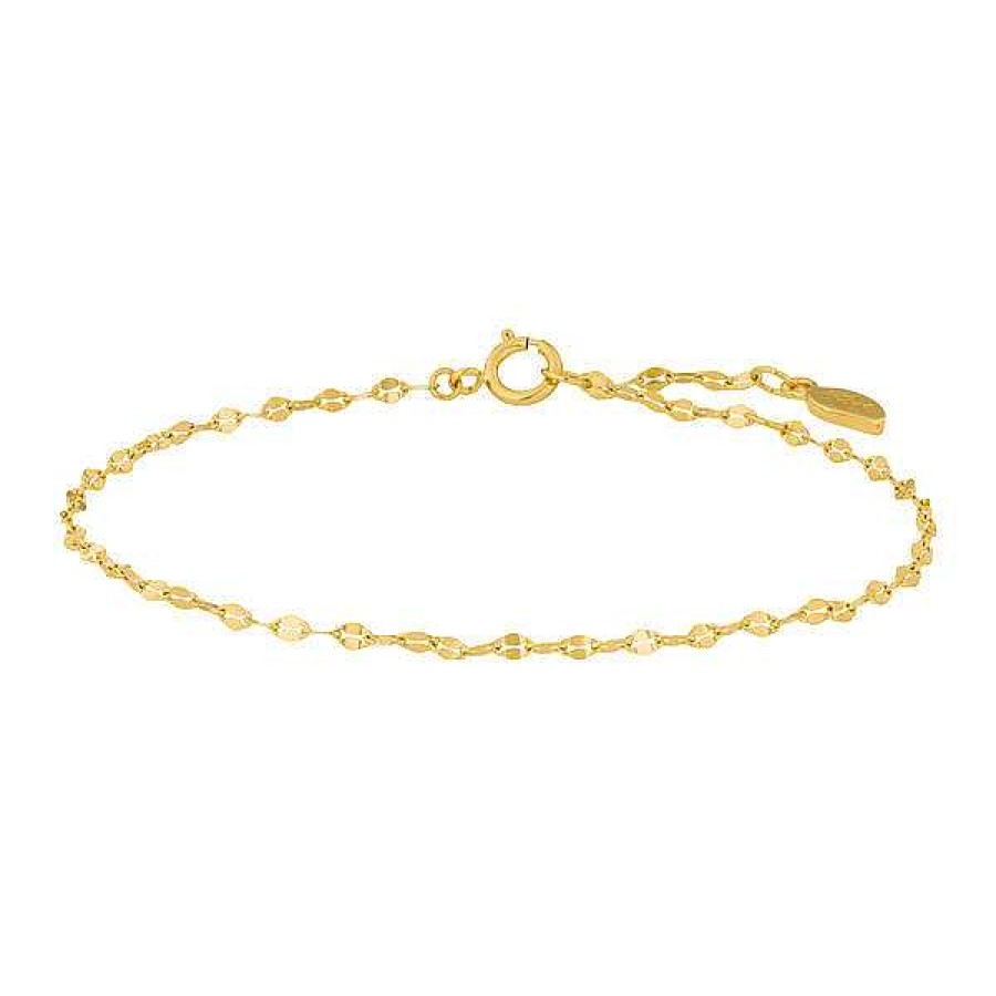 Goldschmuck Leaf Schmuck | Armkette Shiny Twist, 14K Gelbgold