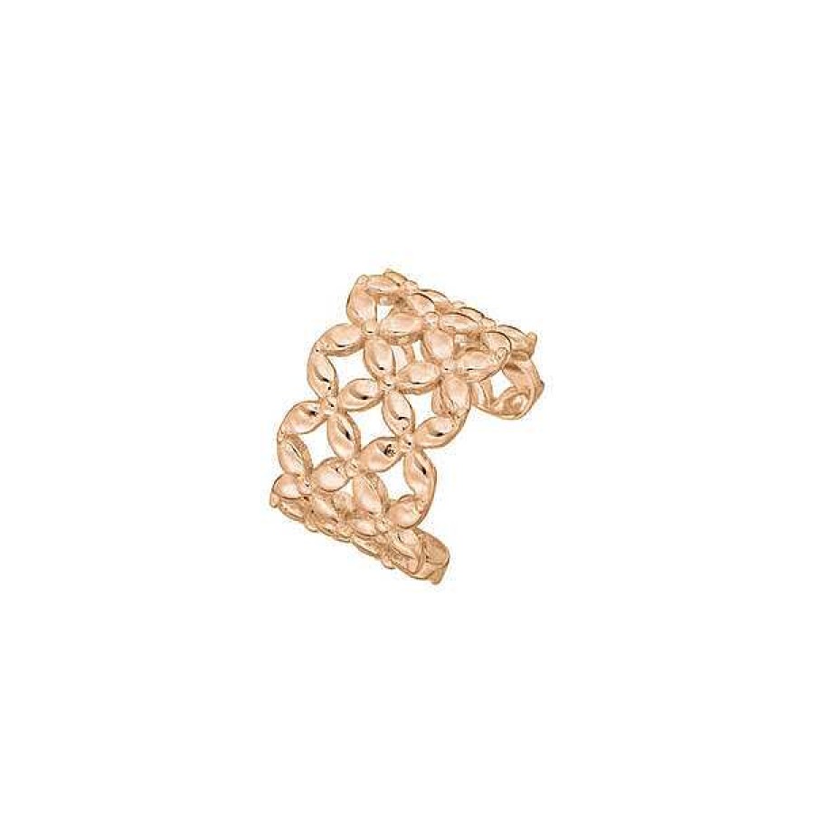 Silberschmuck Leaf Schmuck | Earcuff Grid, 18 K Rosegold Vergoldet