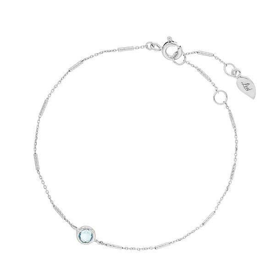 Silberschmuck Leaf Schmuck | Armkette Solit R, Blauer Topaz, 925 Sterlingsilber