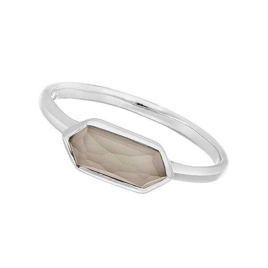 Silberschmuck Leaf Schmuck | Silber Ring, Cube, Grauer Achat