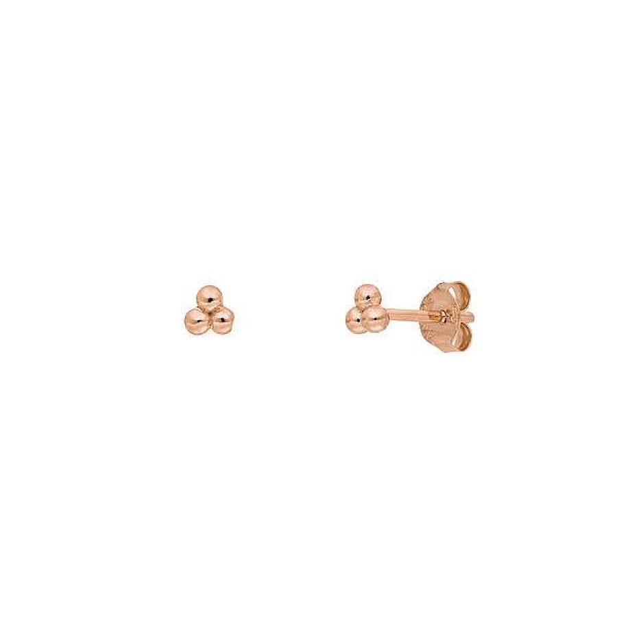 Silberschmuck Leaf Schmuck | Ohrstecker Bubble, 18 K Rosegold Vergoldet