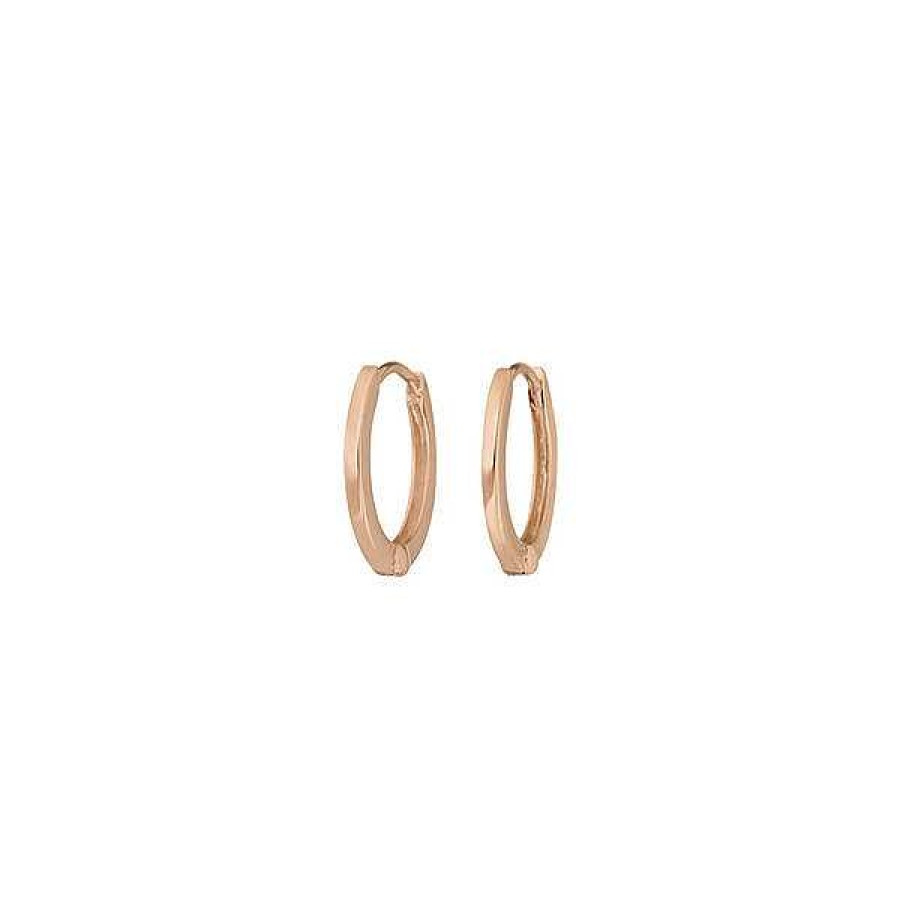 Goldschmuck Leaf Schmuck | Mini Klappcreolen, 12Mm, 14 K Rosegold