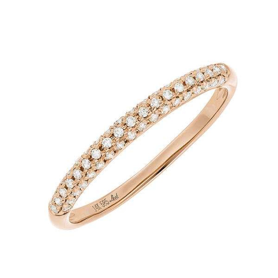 Goldschmuck Leaf Schmuck | Ring Dazzle Mit Diamanten, 14K Rosegold, Gr.52