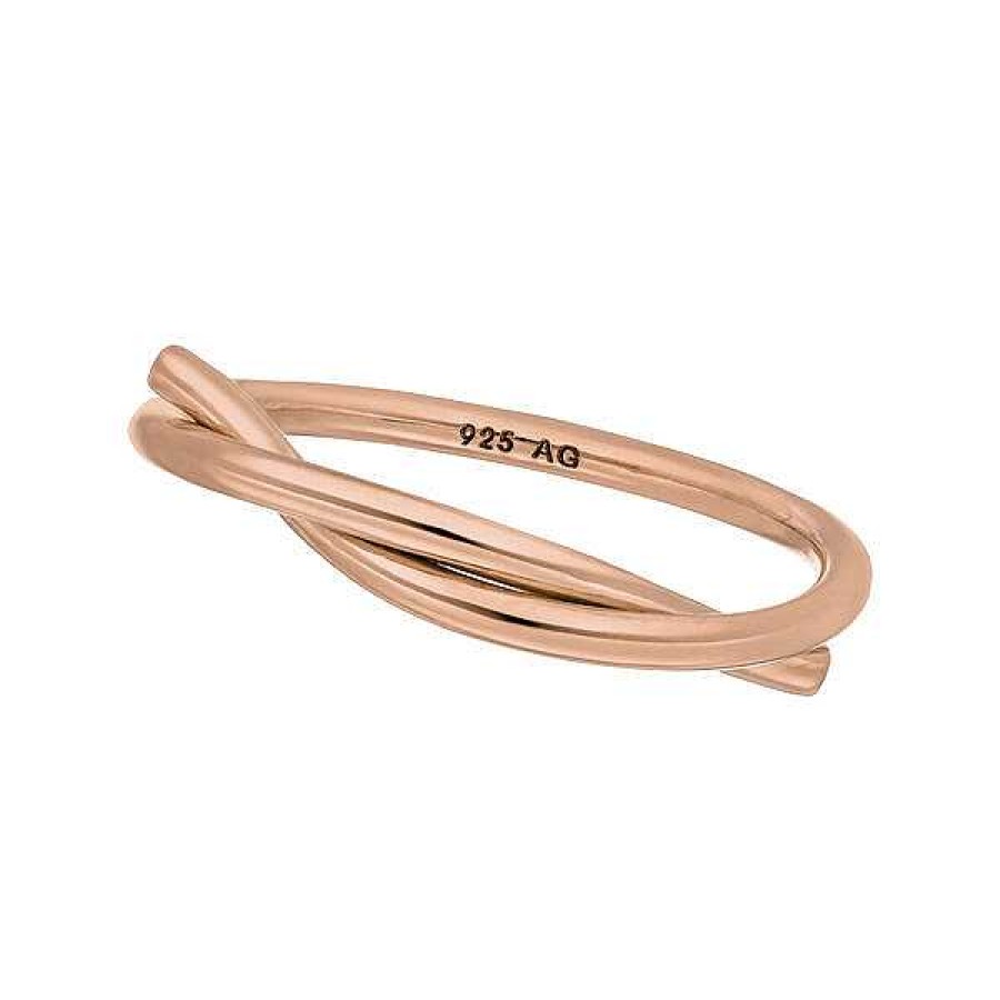 Silberschmuck Leaf Schmuck | Ring "Tupe", 18 K Rosegold Vergoldet