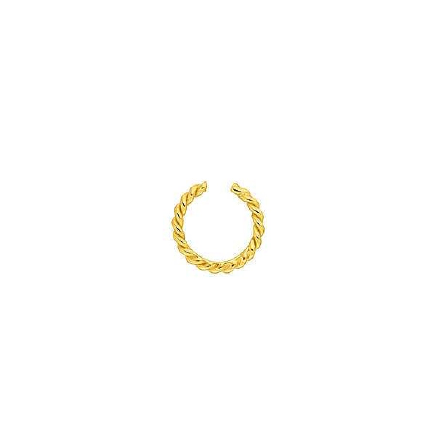 Silberschmuck Leaf Schmuck | Earcuff Rope, 10 Mm, 18 K Gelbgold Vergoldet