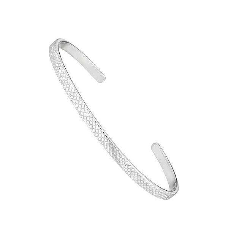 Silberschmuck Leaf Schmuck | Armreif Plaid, Matt, 925 Sterlingsilber