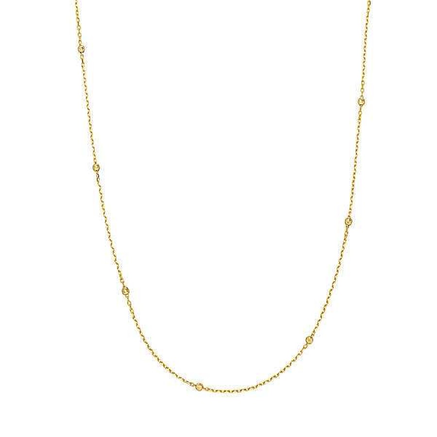 Goldschmuck Leaf Schmuck | Halskette Beads, 14K Gelbgold