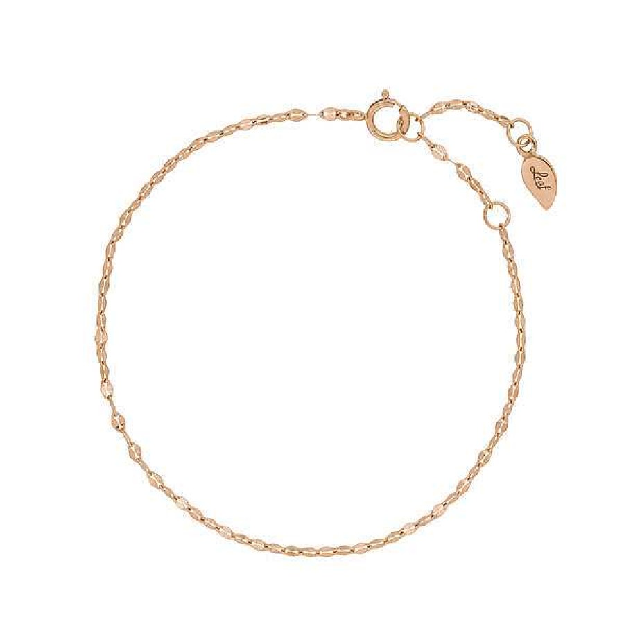 Goldschmuck Leaf Schmuck | Armkette Shiny Twist, 14K Rosegold