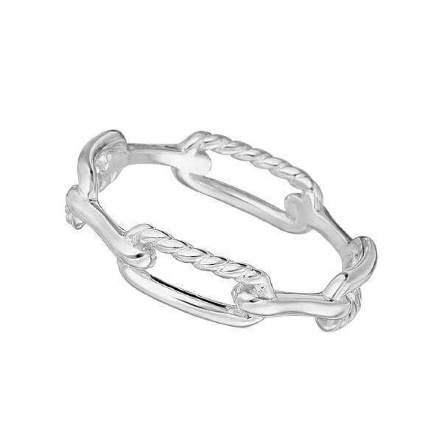 Silberschmuck Leaf Schmuck | Ring Chain, 925 Sterlingsilber, Gr.52