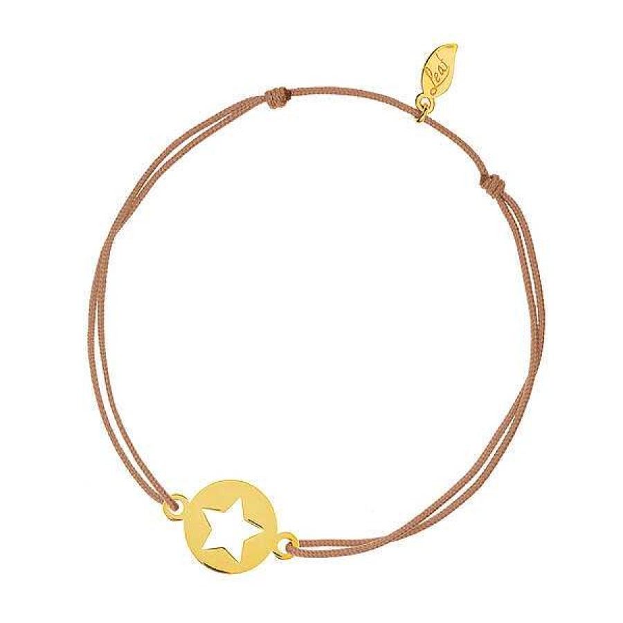 Goldschmuck Leaf Schmuck | Gl Cksb Ndchen Star, 14 K Gelbgold, Beige