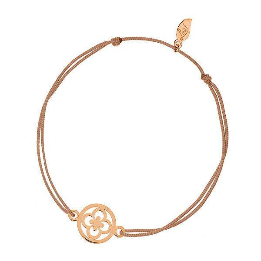 Goldschmuck Leaf Schmuck | Gl Cksb Ndchen Clover, 14 K Rosegold, Beige