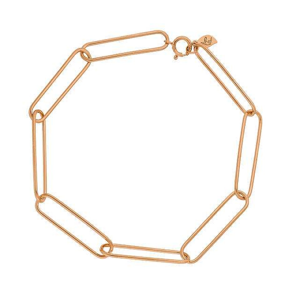 Silberschmuck Leaf Schmuck | Silber Armkette, Big Square, Rosegold