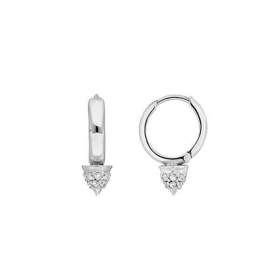 Silberschmuck Leaf Schmuck | Mini Creole Single Stud, 925 Sterlingsilber