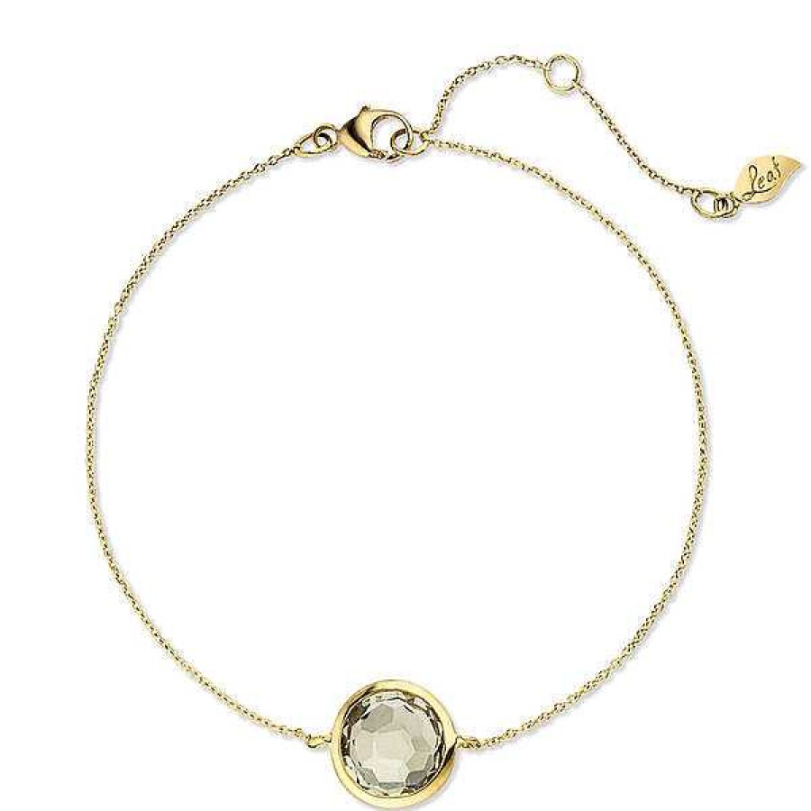 Goldschmuck Leaf Schmuck | Armkette Green Amethyst, 14 K Gelbgold