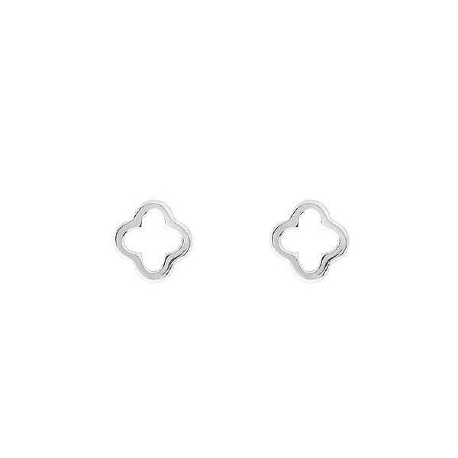 Silberschmuck Leaf Schmuck | Ohrstecker Mini Clover, 925 Sterlingsilber