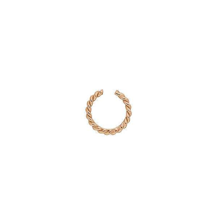 Silberschmuck Leaf Schmuck | Earcuff Rope, 10 Mm, 18 K Rosegold Vergoldet