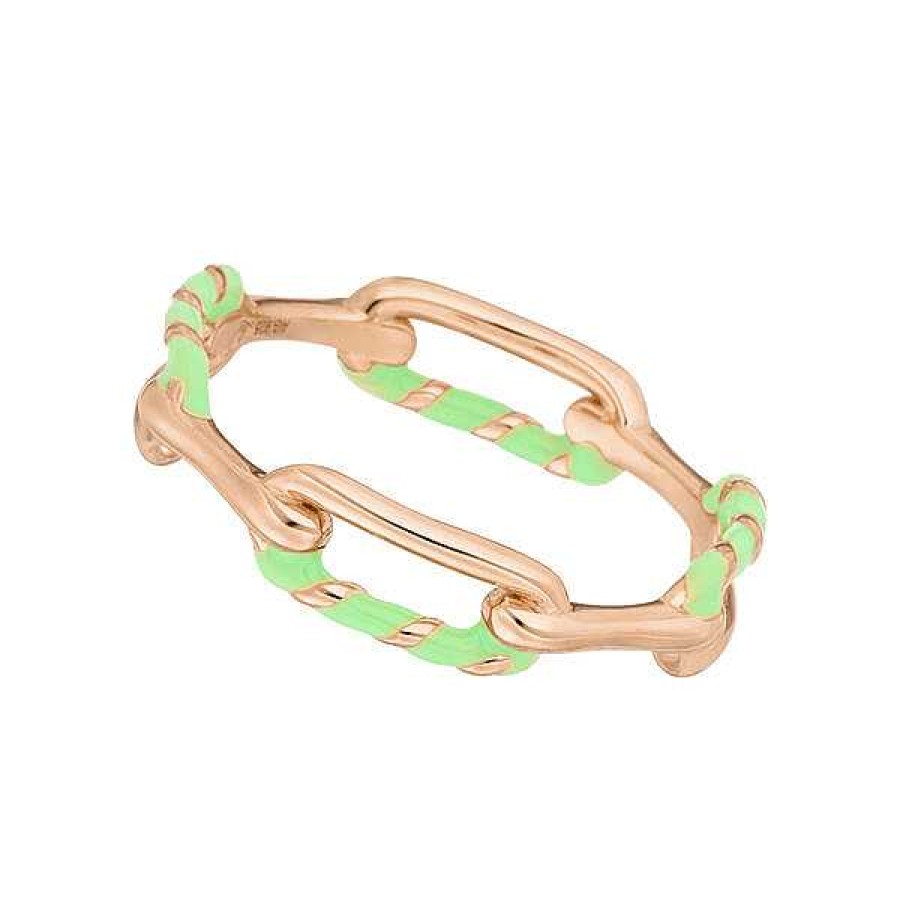 Silberschmuck Leaf Schmuck | Ring Neon Twist, 18 K Rosegold Vergoldet, Gr N, Gr.54