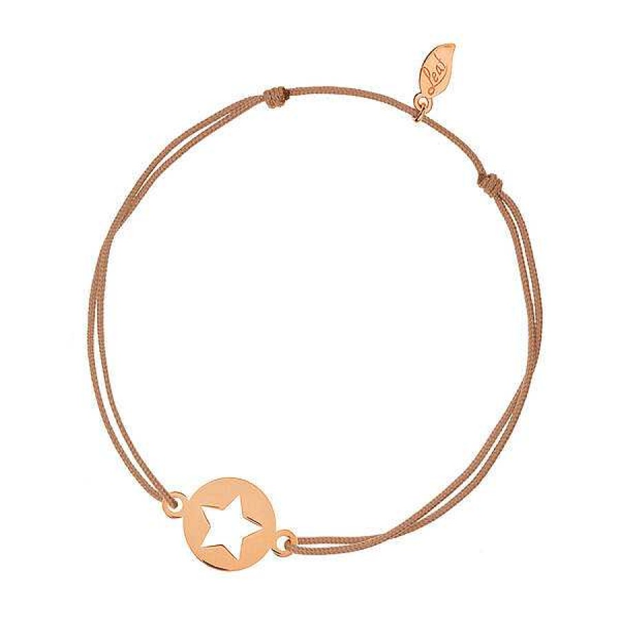 Goldschmuck Leaf Schmuck | Gl Cksb Ndchen Star, 14 K Ros Gold, Beige