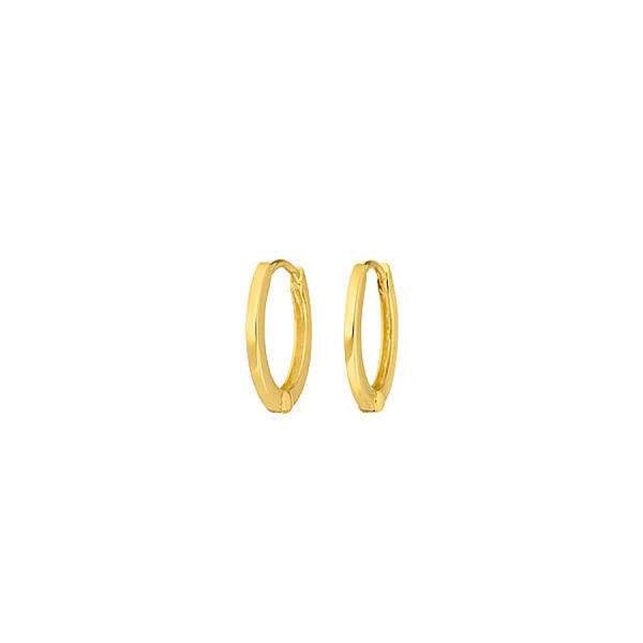 Goldschmuck Leaf Schmuck | Mini Klappcreolen, 12Mm, 14 K Gelbgold