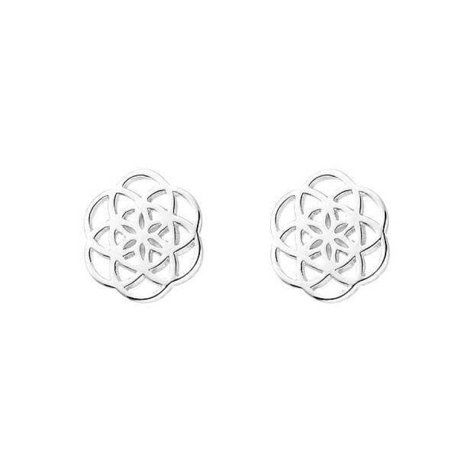 Silberschmuck Leaf Schmuck | Ohrstecker Flower Of Life, 925 Sterlingsilber