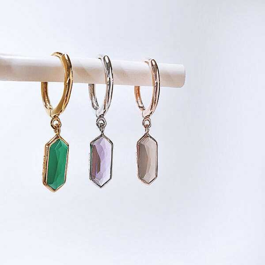 Silberschmuck Leaf Schmuck | Silber Creole, Cube, Amethyst, Rosegold