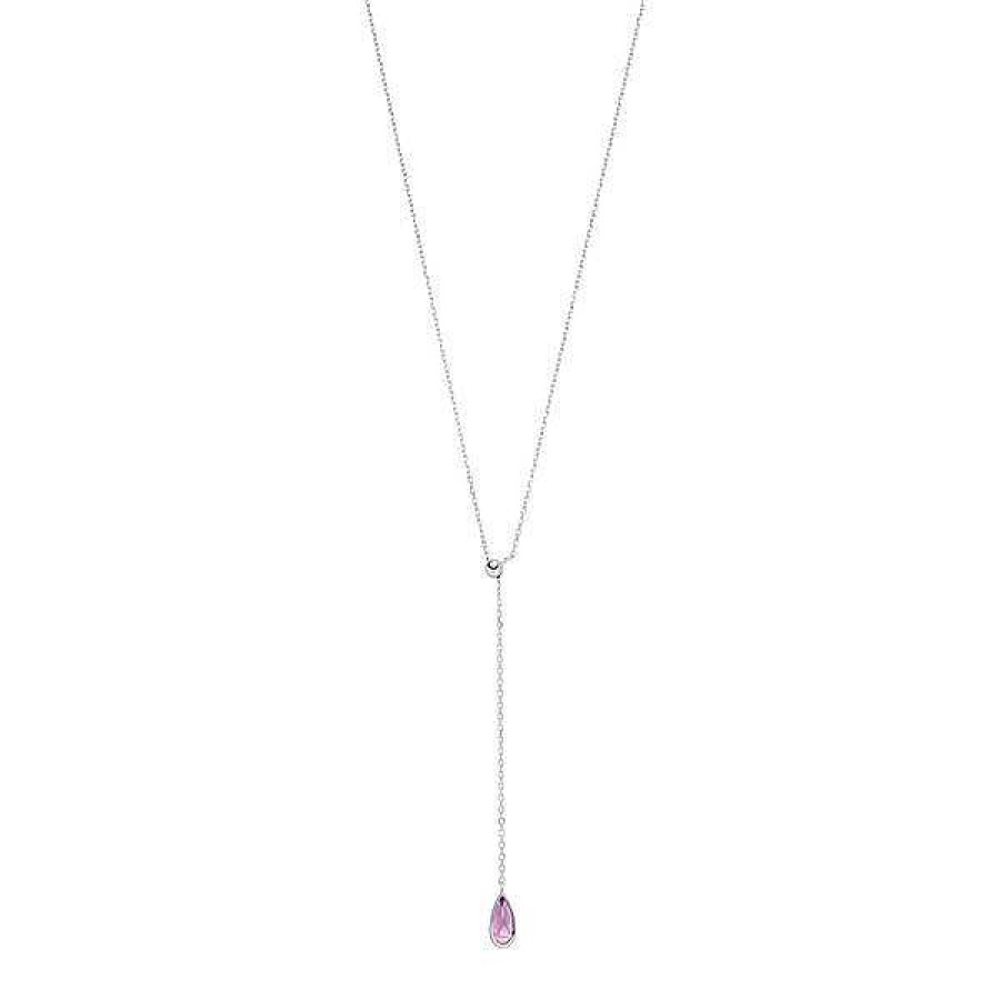 Silberschmuck Leaf Schmuck | Y-Halskette Gem Drop, Amethyst, 925 Sterlingsilber