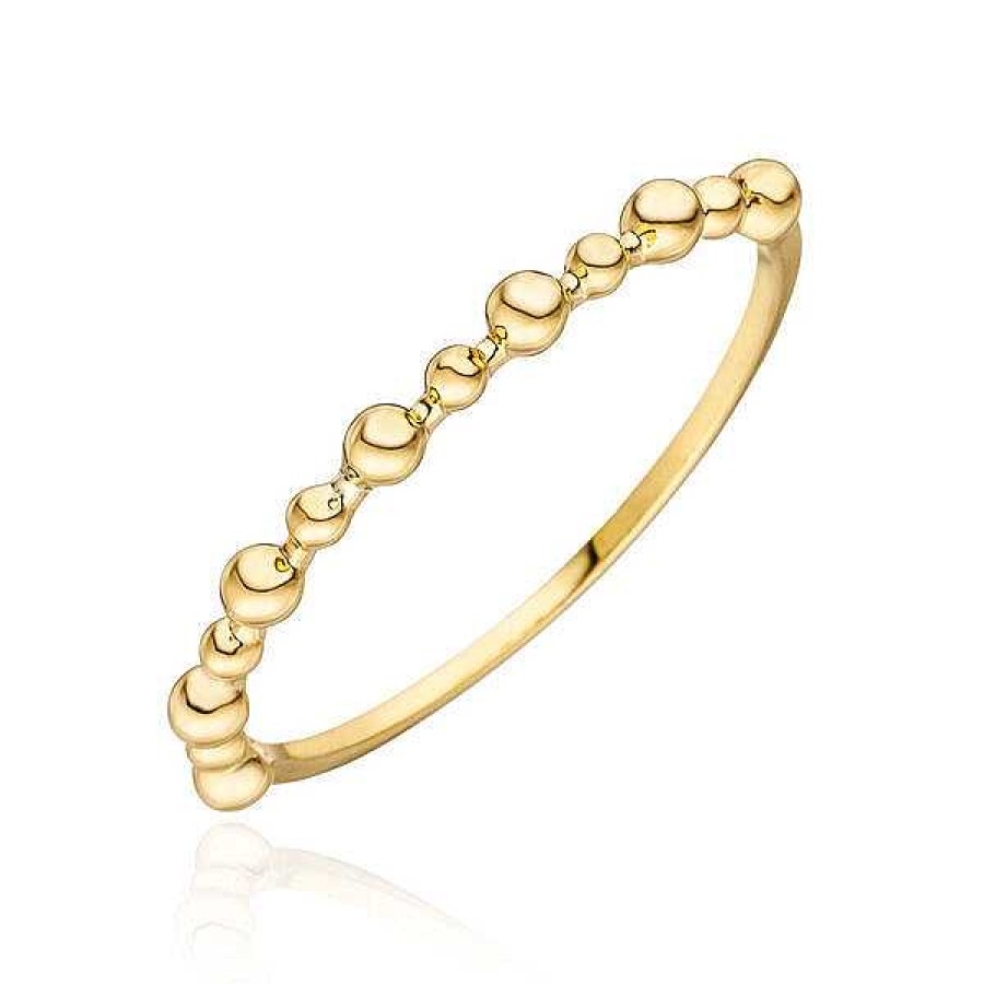 Goldschmuck Leaf Schmuck | Ring Kugel, 18 K Gelbgold