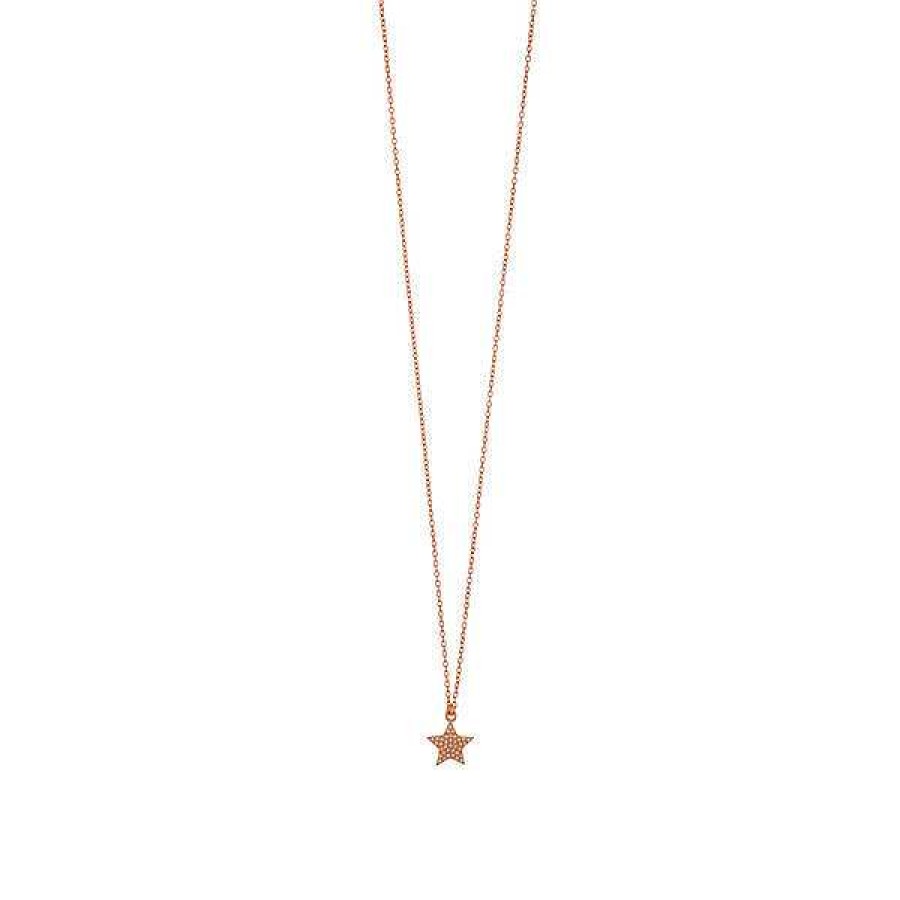 Silberschmuck Leaf Schmuck | Halskette Stern, 18 K Ros Gold Vergoldet