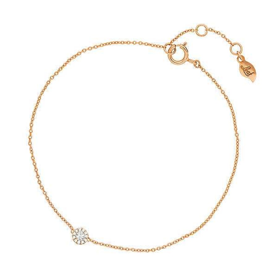 Goldschmuck Leaf Schmuck | Armkette Pav Ii Mit Diamanten, 18 K Rosegold