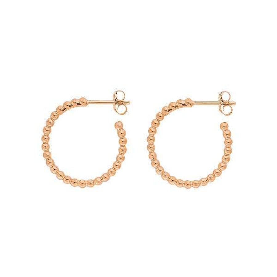 Silberschmuck Leaf Schmuck | Creole Kugelring, 20Mm, 18 K Rosegold Vergoldet