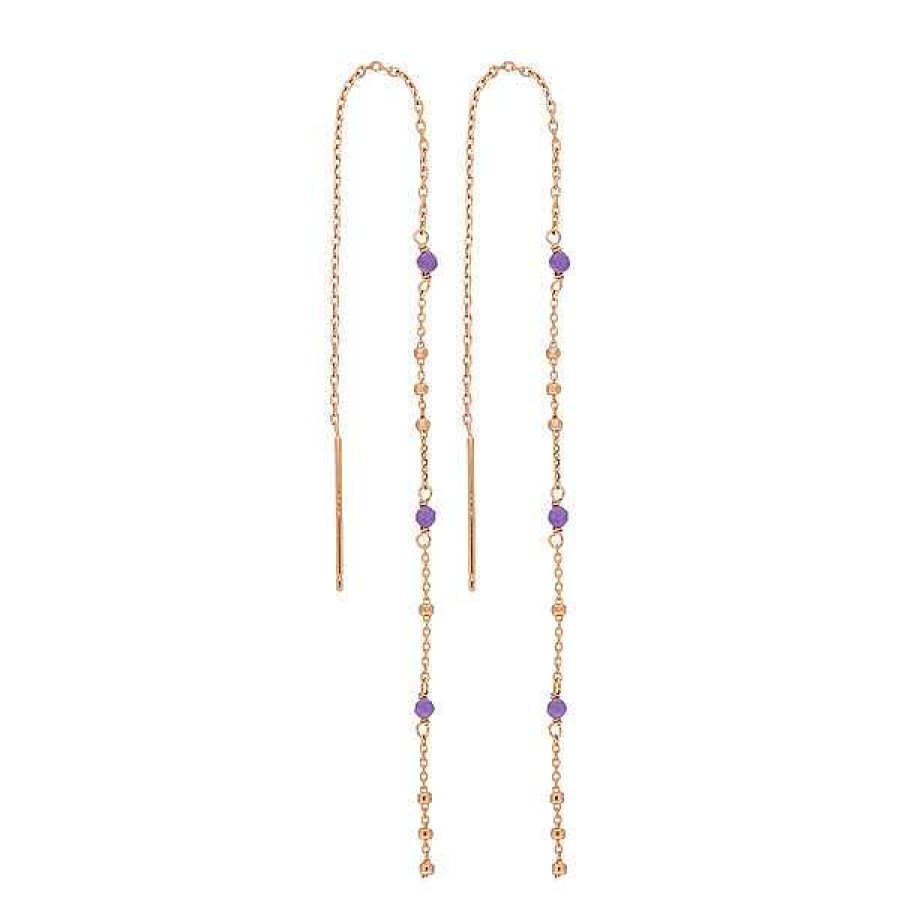 Silberschmuck Leaf Schmuck | Ohrh Nger Flying Gems, Amethyst, 18 K Rosegold Vergoldet