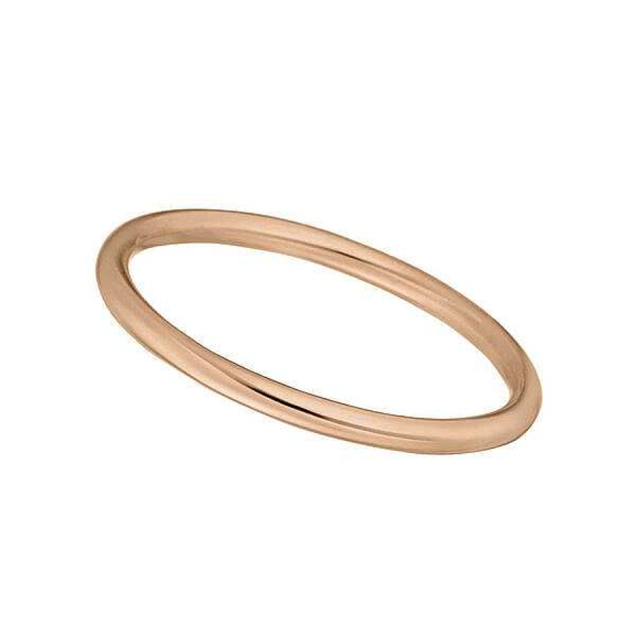 Silberschmuck Leaf Schmuck | Stacking Ring Basic, 18 K Rosegold Vergoldet, Gr E 50