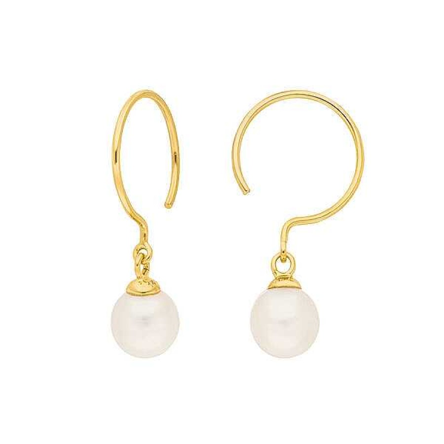 Goldschmuck Leaf Schmuck | Ohrh Nger Single Pearls, 14K Gelbgold