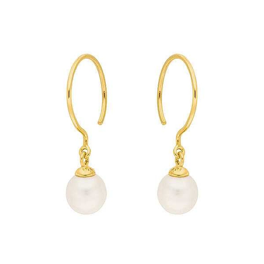 Goldschmuck Leaf Schmuck | Ohrh Nger Single Pearls, 14K Gelbgold