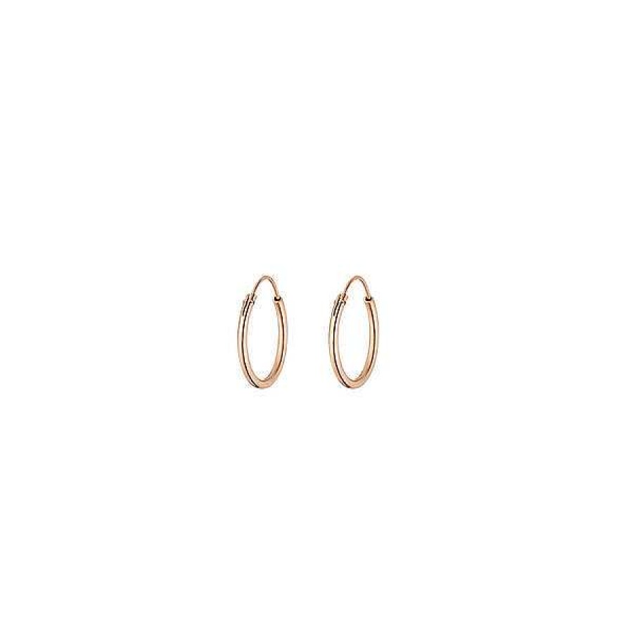 Goldschmuck Leaf Schmuck | Creole Rund S, 15Mm, 14 K Rosegold