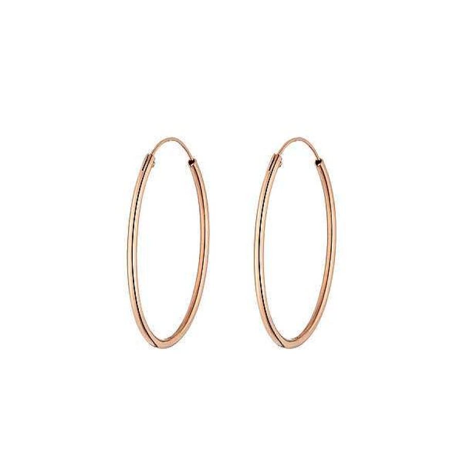 Goldschmuck Leaf Schmuck | Creole Rund L, 40Mm, 14 K Rosegold