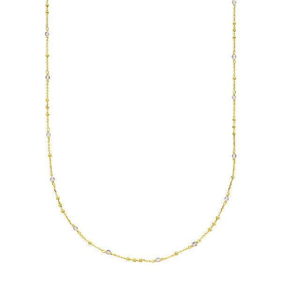 Silberschmuck Leaf Schmuck | Halskette Flying Gems, Labradorit, 90Cm, 18 K Gelbgold Vergoldet