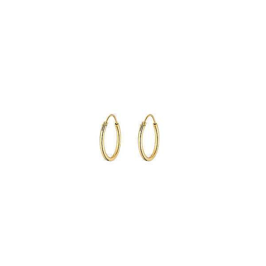 Goldschmuck Leaf Schmuck | Creole Rund S, 15Mm, 14 K Gelbgold