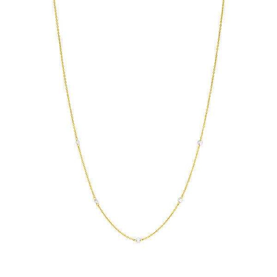 Goldschmuck Leaf Schmuck | Halskette Pure Quintruple Diamant, 18K Gelbgold