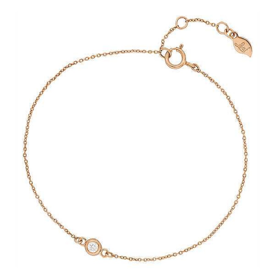 Goldschmuck Leaf Schmuck | Armkette "My First Diamond", 14 K Rosegold