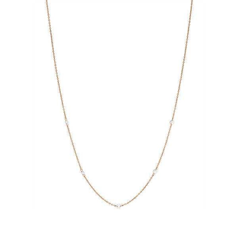 Goldschmuck Leaf Schmuck | Halskette Pure Quintruple Diamant, 18K Rosegold