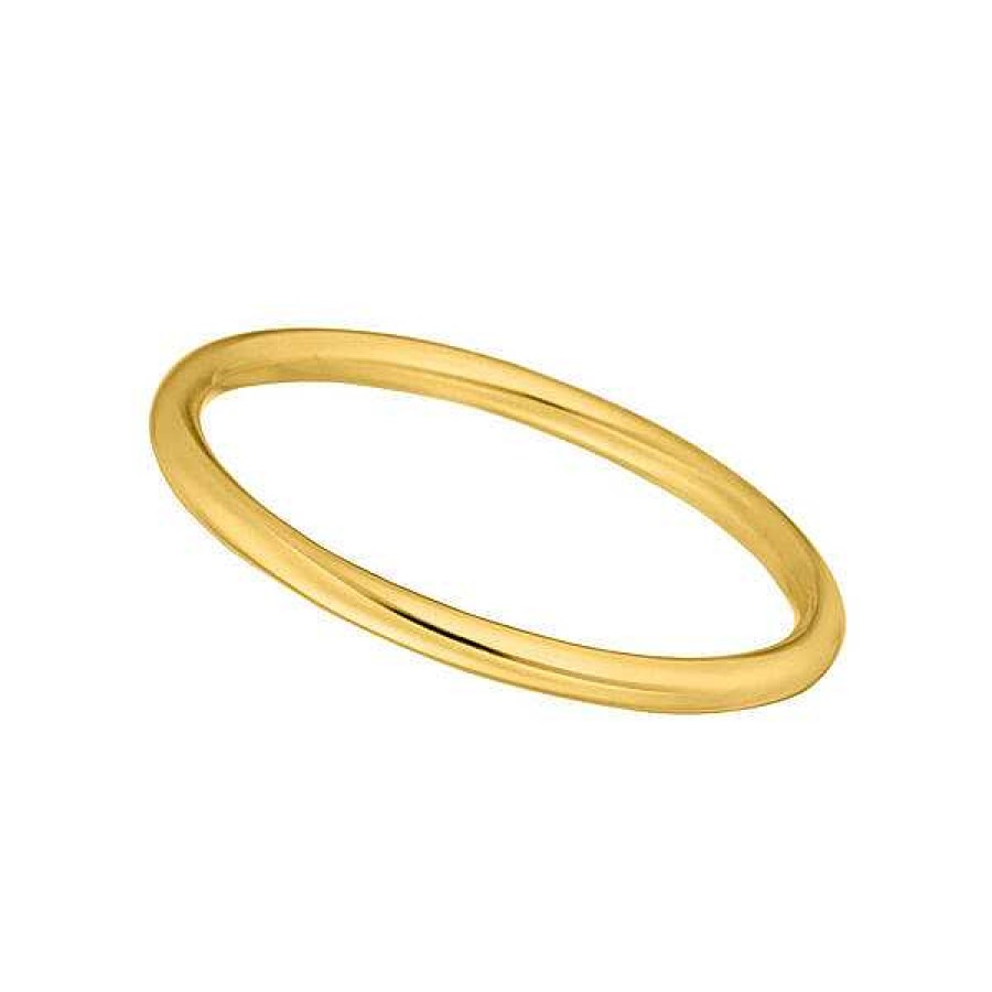 Silberschmuck Leaf Schmuck | Stacking Ring Basic, 18 K Gelbgold Vergoldet, Gr E 50