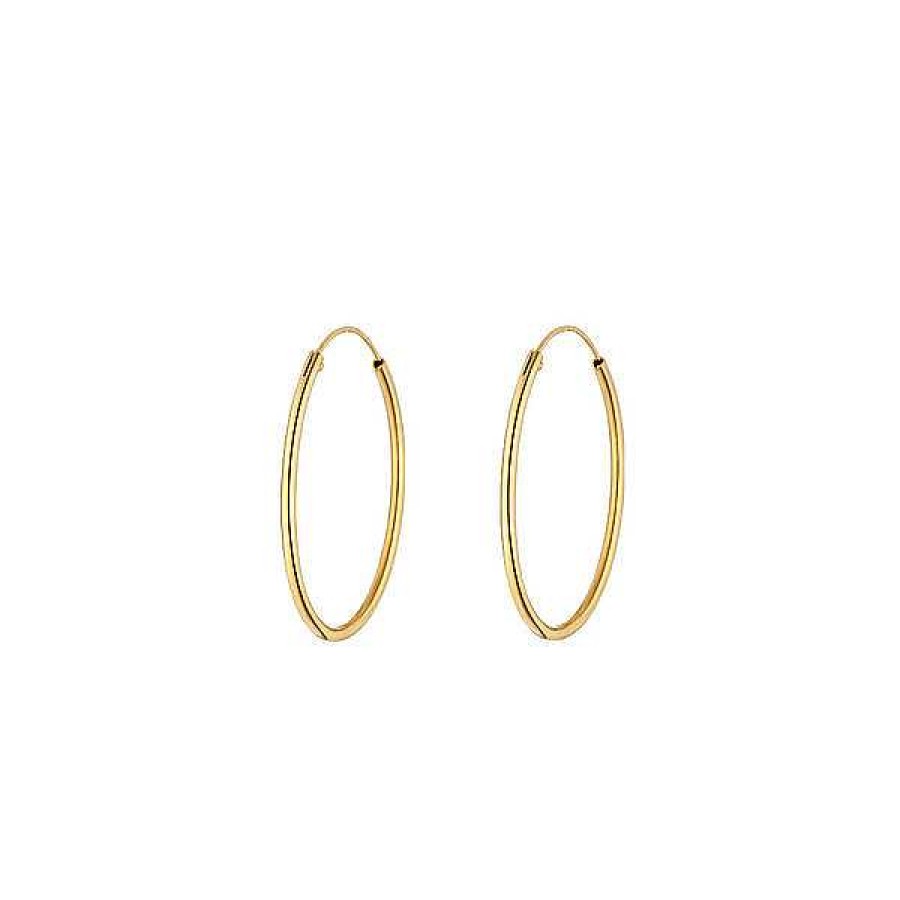 Goldschmuck Leaf Schmuck | Creole Rund M, 30Mm, 14 K Gelbgold