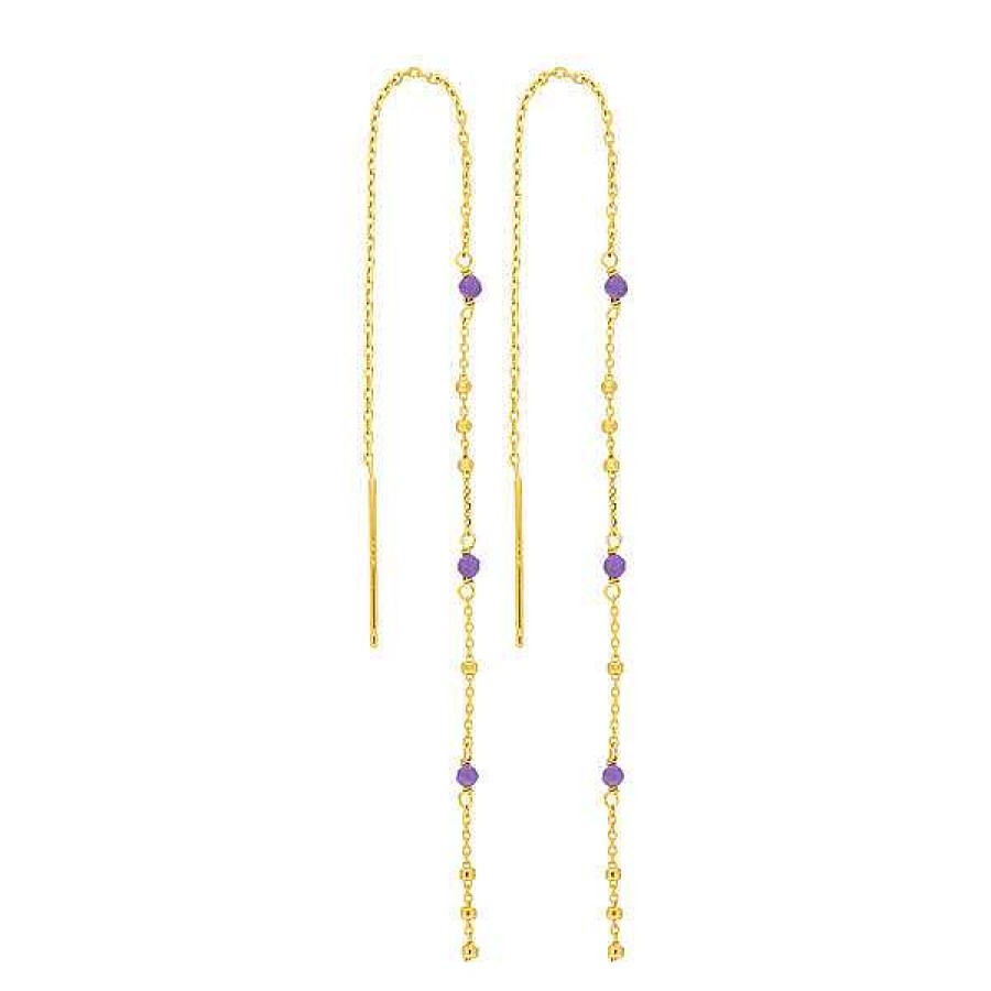 Silberschmuck Leaf Schmuck | Ohrh Nger Flying Gems, Amethyst, 18 K Gelbgold Vergoldet