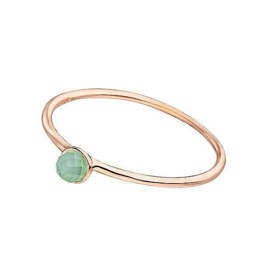 Silberschmuck Leaf Schmuck | Stacking Ring, Aqua Calzedon, 3Mm, 18 K Ros Gold Vergoldet