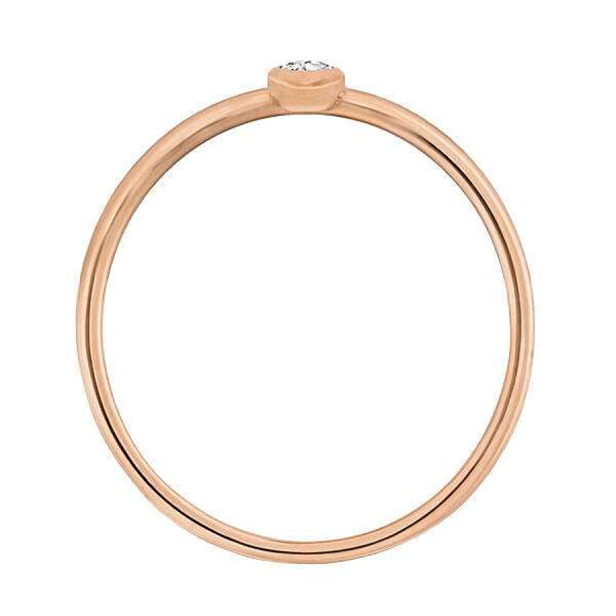 Goldschmuck Leaf Schmuck | Ring "My First Diamond", 14 K Rosegold