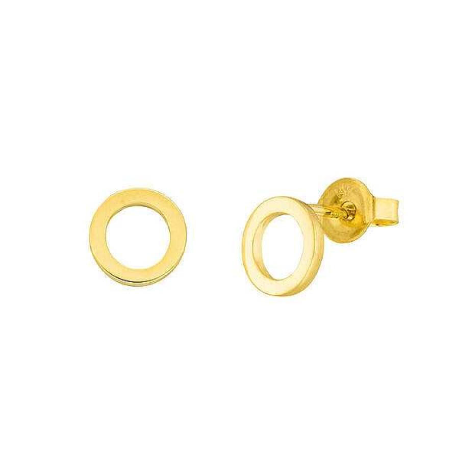 Goldschmuck Leaf Schmuck | Ohrstecker Circle, 14 K Gelbgold