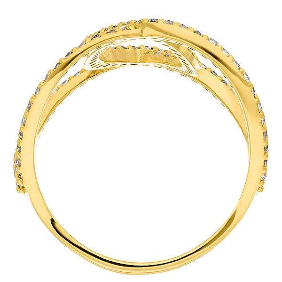 Silberschmuck Leaf Schmuck | Silber Double C Ring, Gelbgold