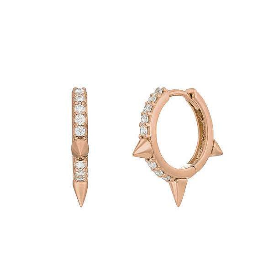 Silberschmuck Leaf Schmuck | Creole Triple Stud, 18 K Rosegold Vergoldet