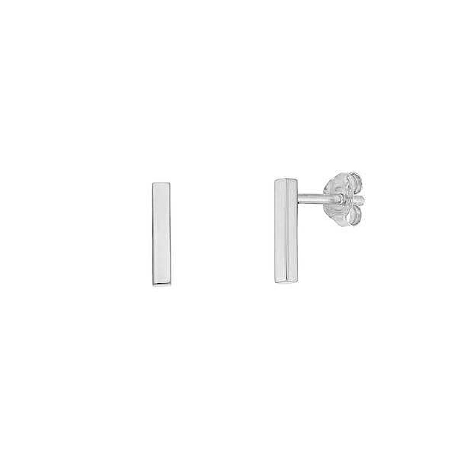 Silberschmuck Leaf Schmuck | Ohrstecker Mini, Stab, 925 Sterlingsilber